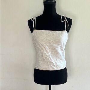 Abercrombie & Fitch Cream Rushed Back Camisole with Tie Straps